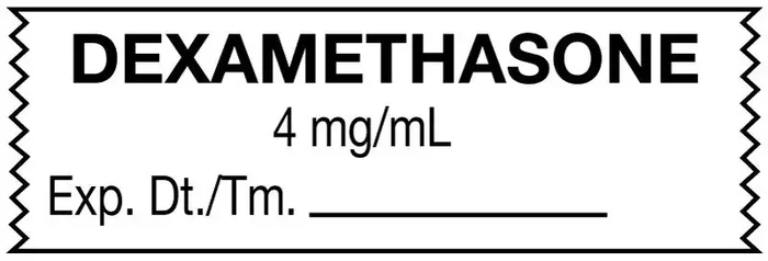 Medical Labels – Anesthesia Tape, Dexamethasone 4mg/mL, 1-1/2″ x 1/2″