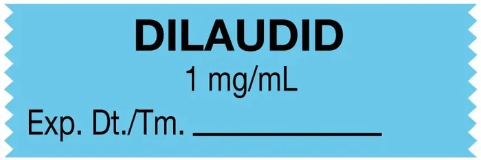 Medical Labels – Anesthesia Tape, Dilaudid 1 mg/mL, 1-1/2″ x 1/2″