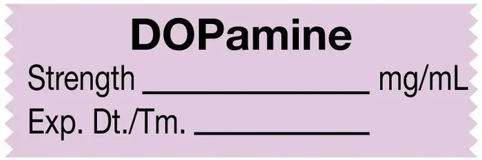 Medical Labels – Anesthesia Tape, DOPamine mg/mL, 1-1/2″ x 1/2″