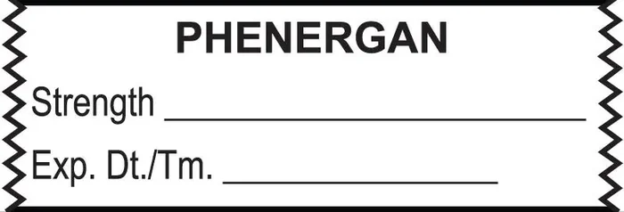 Medical Labels – Anesthesia Tape, Phenergan, 1-1/2″ x 1/2″