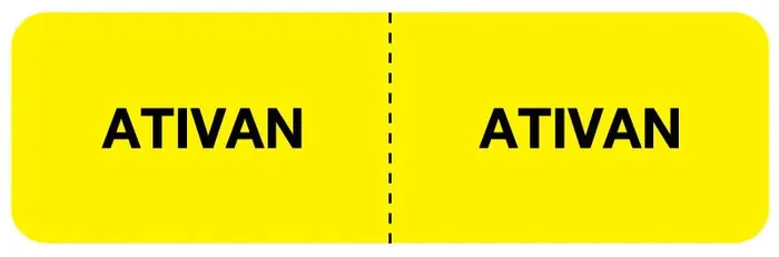 Medical Labels – ATIVAN, I.V. Line Identification Label, 3″ x 7/8″