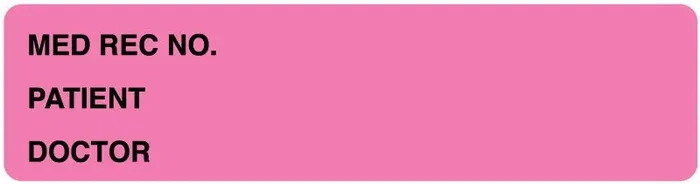 Medical Labels – Fluorescent Pink Medical Record Binder Label, 5-3/8″ x 1-3/8″
