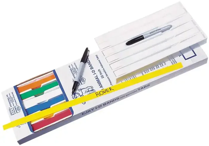 Medical Labels – Identification Collars in Assorted Colors, 1″ x 20″