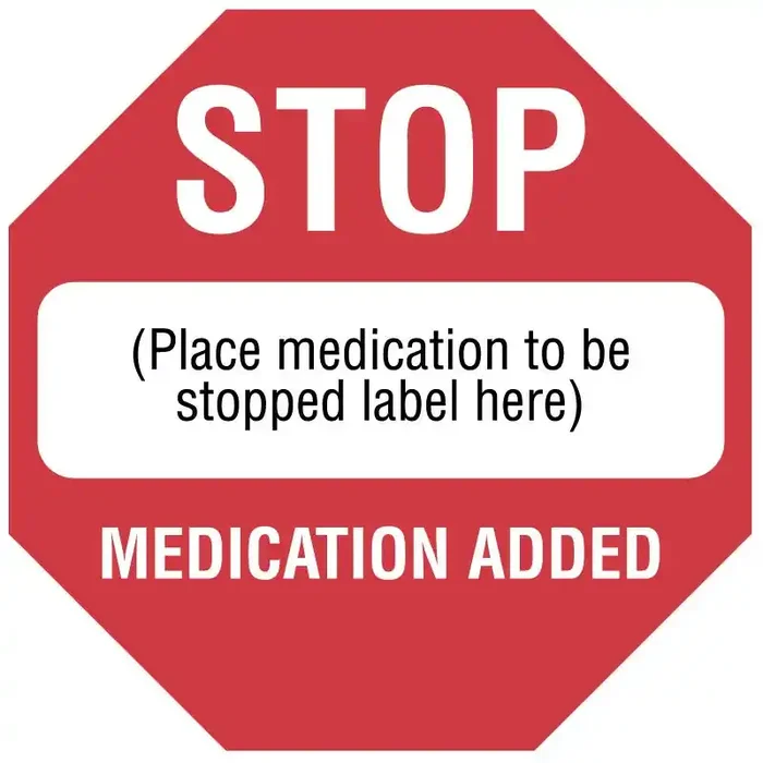 Medical Labels – IV Medication Added Label, 1-1/2″ x 1-1/2″