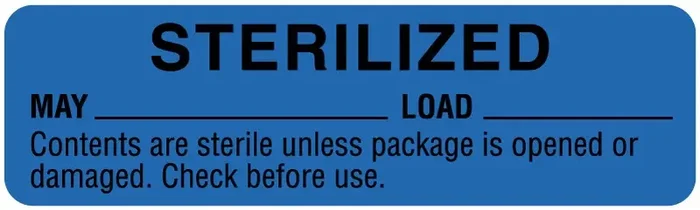 Medical Labels – May Sterility Date Labels, 3″ x 7/8″