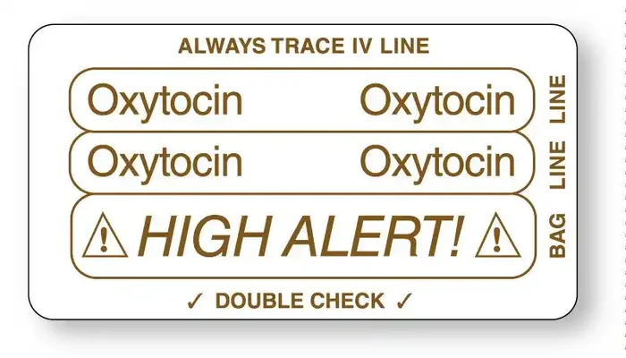 Medical Labels – OXYTOCIN, Piggyback Line Identification Label, 3-1/4″ x 1-3/4″