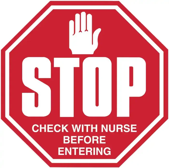 Medical Labels – Stop Sign Infection Control Labels, 6″ x 6″