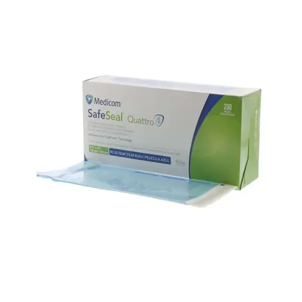 Medicom Pouch Sterilization Medicom Safeseal Quattro 5.25 In X 10 In White / Blue 200/Bx, 10 Bx/Ca – 88025-4