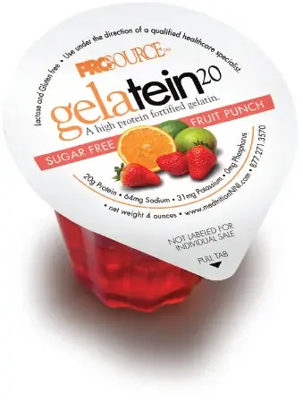 Medtrition/National Nutrition Gelatein 20 Oral Protein Supplement Fruit Punch Flavor 4 oz. Cup Ready to Use – 11693