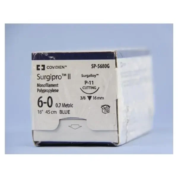 Medtronic MITG-Covidien Suture 6-0 Polypropylene P-11 Surgipro Ii Blue 18″ Monofilament 12/Ca – SP5680G