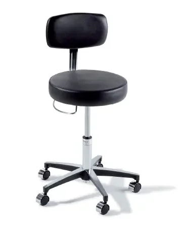 Midmark Ritter 277 Classic Series Physician Stool Backrest Pneumatic Height Adjustment 5 Casters Shadow Gray – 277-001-232