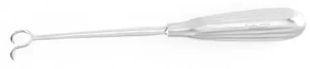Miltex MeisterHand Adenoid Curette Barnhill 8-1/2 Inch Length Single-ended Hollow Handle with Grooves Size 3, 17 mm Tip Curved Fenestrated Rectangular Tip – H20-806