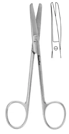Miltex MeisterHand Plastic Surgery Scissors 4-3/4 Inch Length Surgical Grade Stainless Steel NonSterile Finger Ring Handle Curved Blunt/Blunt – H5-280