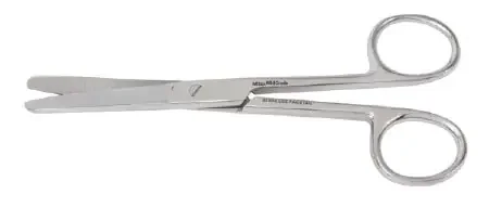 Miltex Vantage Operating Scissors 4-1/2 Inch Length Office Grade Stainless Steel Finger Ring Handle Straight Blade Blunt/Blunt – V95-22