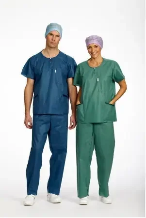 Molnlycke Barrier Scrub Shirt 2X-Large Green 3 Pockets Short Set-In Sleeves Unisex – 18650
