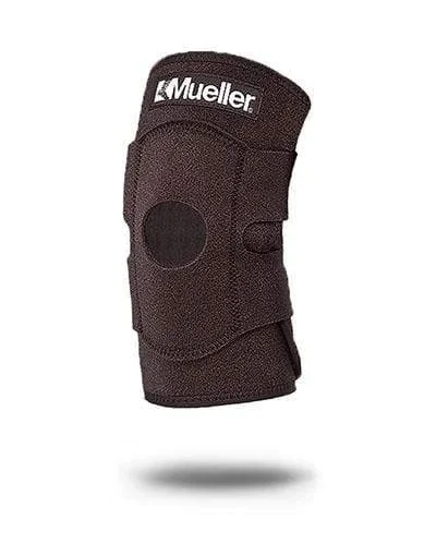 Mueller Adjustable Knee Support, Neoprene Blend, Open, Black, OSFM