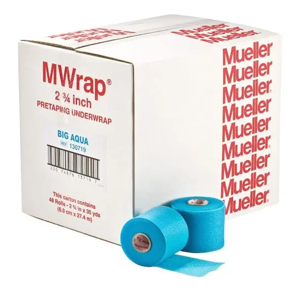 Mueller Sports Medicine Underwrap Athletic Foam 2.75″X30Yd Self-Adhesive Aqua 48/Rl/Ca – 130719