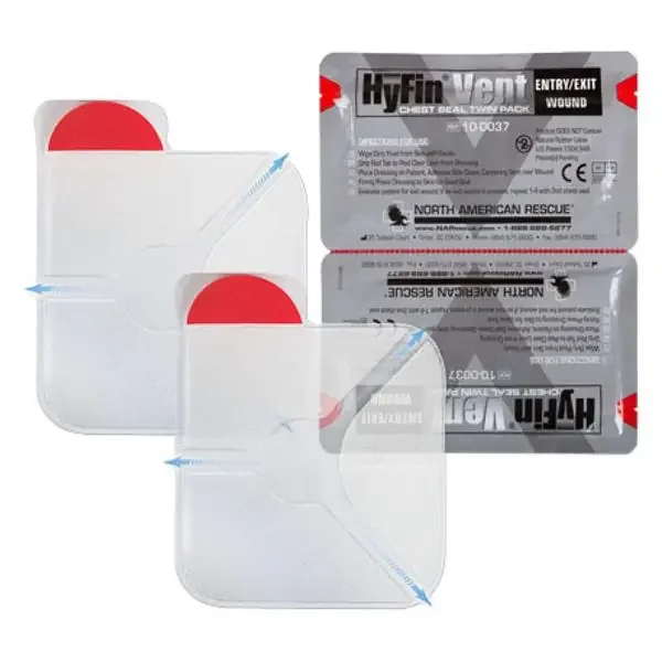 North America Rescue Vent Chest Seal Hyfin 6X6″ Clear Ea – 10-0037