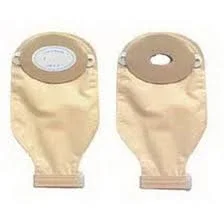 Nu-flex Oval B Drain Pouch 7/8″ X 1-1/8″ Custom Pre-cut Opening With Barrier And Trim Shield, Opaque, Half Convex