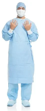 O&M Halyard Inc Aero Blue Surgical Gown X-Large Unisex AAMI Level 3 NonSterile Blue – 41740NS