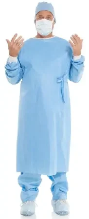O&M Halyard Inc Evolution 4 Non-Reinforced Surgical Gown Large Unisex NonSterile Blue – 72878