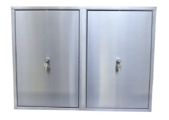 Omnimed 181881 Large Twin Double Door Narcotic Cabinet with 8 Shelves, 8″ Deep