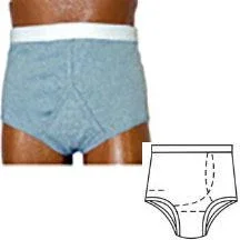 Options Men’s Basic With Built-in Barrier/support, Gray, Left-side Stoma, Large 40-42