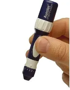 Owen Mumford Autolet Impression Lancing Device Adjustable Depth Lancet 7 Depth Firing Button – AT 0271