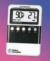 PANTek Technologies LLC Traceable Digital Thermometer / Hygrometer Fahrenheit / Celsius 32° to 122°F (0 to 50°C) Solid State Probe Wall Mount Battery Operated – 1166113