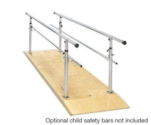 Parallel Bars, wood platform, height adjustable, 12′ L x 30″ W x 26″ – 44″ H
