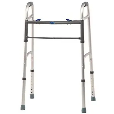 Patterson Medical Supply Blue-Release Dual Release Folding Walker 300 lbs. Weight Capacity 32 to 39 Inch Height – 563516