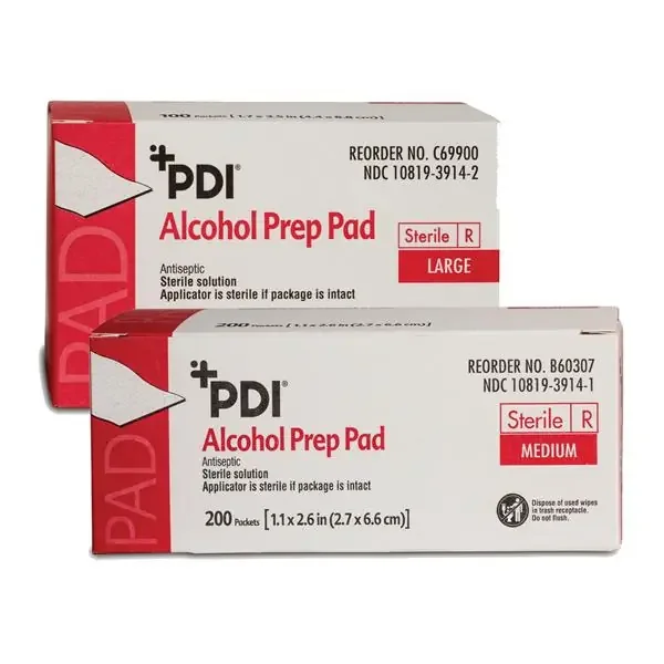 PDI Professional Disposables Pad Prep Alcohol Large 100/Bx, 10 Bx/Ca – C69900