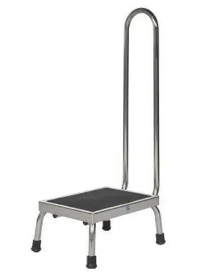 Pedigo P-1010-A-SS Foot Stool with Hand Rail Stainless Steel