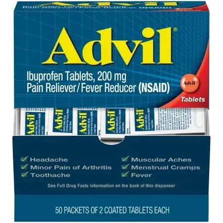 Pfizer Advil Pain Relief 200 mg Strength Ibuprofen Tablet 50 per Box – 30573015489