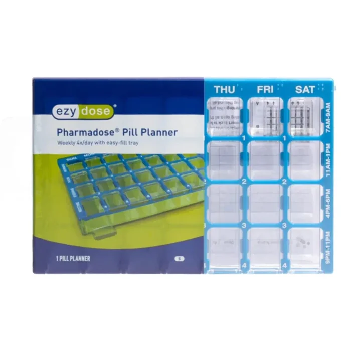 Pharmadose® Locking Pill Planner 7-Day, Four Times a Day Pill Organizer