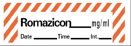 Precision Dynamics Barkley Pre-Printed Label Anesthesia Label Romazicon Mg/Ml Date Time Int Orange / White 1-1/2 X 1/2 Inch – ANS-19