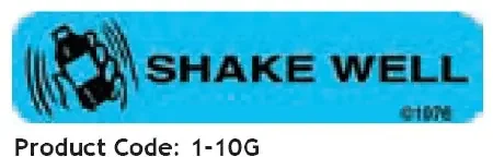 Precision Dynamics Barkley Pre-Printed Label Auxiliary Label Shake Well Blue 3/8 X 1-9/16 Inch – 1-10G