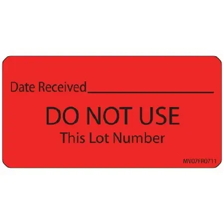 Precision Dynamics MedVision Pre-Printed / Write On Label Communication Fill In DATE RECEIVED_______/DO NOT USE This Lot Number Fluorescent Red 1-1/2 X 2-15/16 Inch – V07FR0711