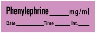 Precision Dynamics Pre-Printed Label Anesthesia Label Phenylephrine Violet 1-1/2 X 1 Inch – LAN-81