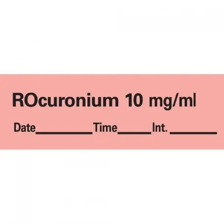 Precision Dynamics Pre-Printed Label Anesthesia Label Rocuronium 10 Mg/mL Red 1-1/2 X 1/2 Inch – AN-161D10