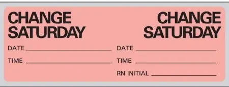 Precision Dynamics Pre-Printed Label Instructional Label Change IV Fluorescent Red 2-15/16 X 1 Inch – N-7361