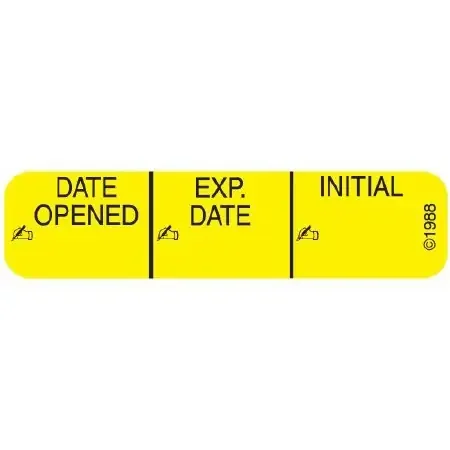 Precision Dynamics Pre-Printed / Write On Label Communication Fill In DATE OPENED EXEP. DATE INTIAL Yellow 3/8 X 1-9/16 Inch – 1-370