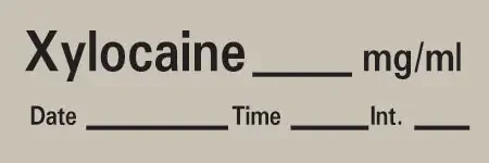 Precision Dynamics TimeMed Pre-Printed Label Timemed Anesthesia Label Xylocaine Gray 1-1/2 X 1/2 Inch – AN-105