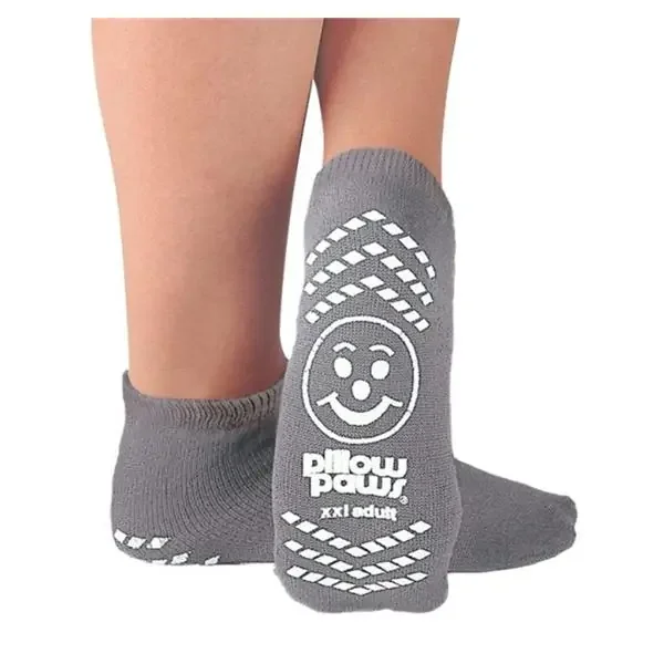 Principle Business Ent. Slippers Patient Pillow Paws Terries Cotton Grey 2X Large 10.5- 12 48/Ca – 1098