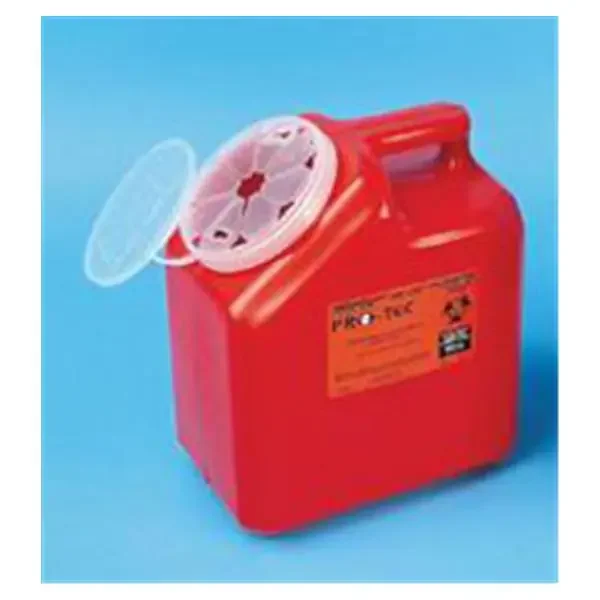 Pro-Tec Container Container Sharps 2Gal 1-Piece/Medium Pp Locking Cap Red/Translucent Each, 24 Ea/Ca – 62000-024