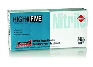 Progressive Medical High Five Exam Glove Small NonSterile Nitrile Extended Cuff Length Fully Textured Teal Chemo Tested – N891