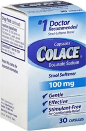 Purdue Pharma Colace Stool Softener Capsule 30 per Box 100 mg Strength Docusate Sodium – 67618010130