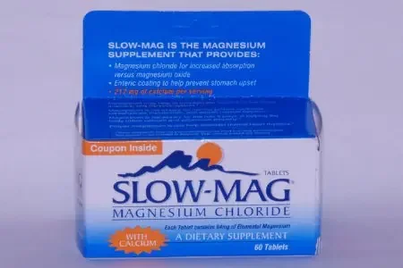 Purdue Pharma Slow-Mag Mineral Supplement Magnesium Chloride 71.5 Gram Strength Tablet 60 per Bottle – 67618010760