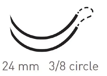 Quill Knotless Tissue-Closure Device, Monoderm Suture with Needle Absorbable Coated Undyed Suture Barbed Monofilament Polyglycolic Acid / PCL Size 2-0 30 X 30 cm Double-Armed 24 mm Length 3/8 Circle Precision Reverse Cutting Needle