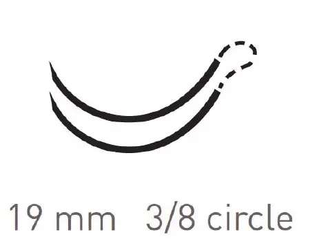 Quill Knotless Tissue-Closure Device, Monoderm Suture with Needle Absorbable Coated Undyed Suture Barbed Monofilament Polyglycolic Acid / PCL Size 3-0 30 X 30 cm Double-Armed 19 mm Length 3/8 Circle Precision Reverse Cutting Needle